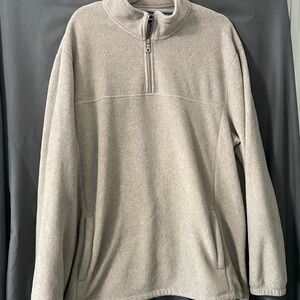 Cozy Beige Quarter-Zip Fleece Pullover